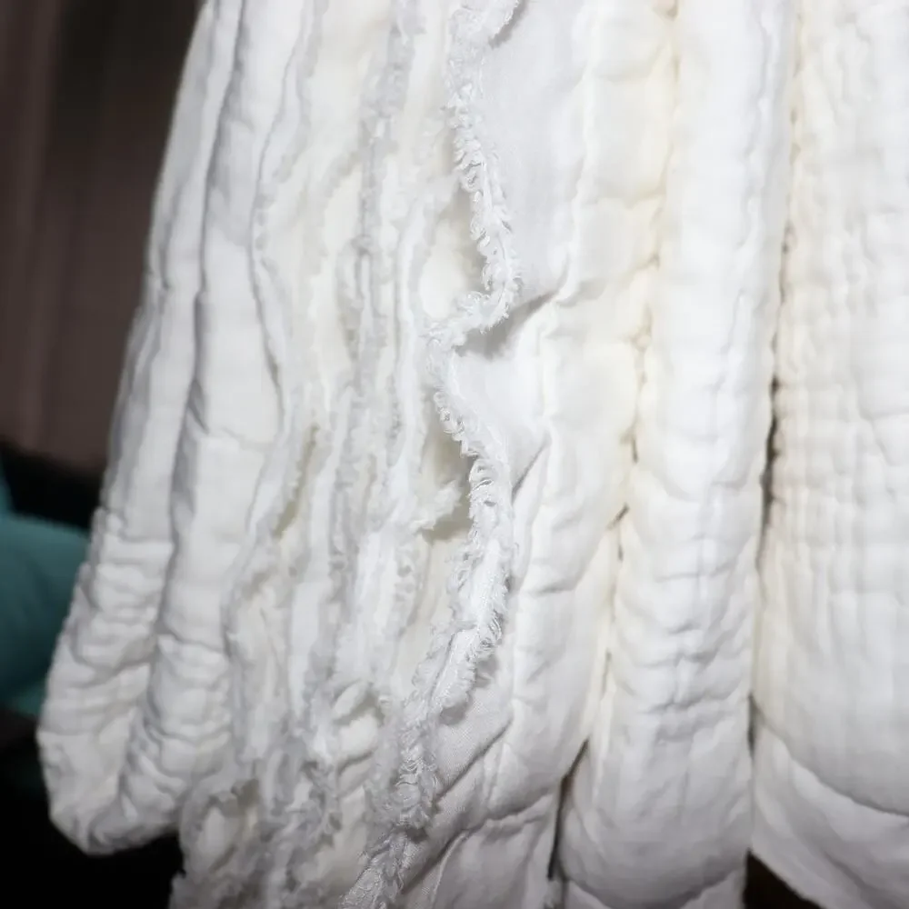 Pottery Barn Linen Cotton‎ Queen Bedspread 92x88 White